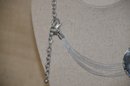 (#49) Chico Costume 8' Long Necklace Pendant ~ Black Beaded 10' Necklace