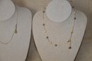 (#52) Costume Monet Gold Pearls Necklace 8' ~ Gold Rhinestone / Bronze Beads 8' Long Necklace