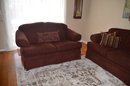 (#200) Rowe Furniture Burgundy Sofa And Love Seat