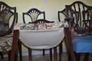 Vintage Mahogany Shield Back Dining Room Chairs 7 Chairs - See Details