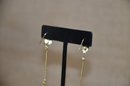 (#63) Costume Gold Dangle Hanging Earrings 2.5' Long