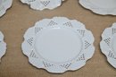(#49) Porcelain 6' Basic White Coaster Plates Grape Edge Design