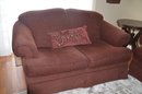 (#200) Rowe Furniture Burgundy Sofa And Love Seat