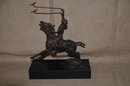 107) Metal Jockey On Horse  Statue