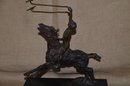 107) Metal Jockey On Horse  Statue