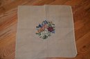 (#41) Vintage Needlepoint Canvas Center Flower 23x23 - Shippable