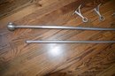 Pottery Barn Curtain Rod Pewter Gray Extends To About 108' With 3 Wall Brackets - See Description