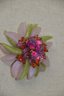 (#525) Vintage Unique Lalo Brooch Pin Rhinestone Flower Acrylic Signed