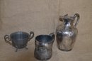 (#33B) Set Of Silver Plate Pitcher, Mug And Sugar Bowl