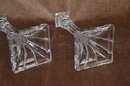 (#11) Pair Of Crystal Glass Candle Stick Holders 10'H