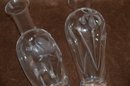(#14) Lot Of 2 Lenox Glass Bud Vases 8.5'H Etched Flower Design