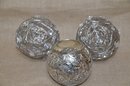 (#69) Set Of 3 Silver Design Decorative Balls