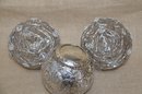 (#69) Set Of 3 Silver Design Decorative Balls