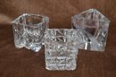 (#17) Lot Of 3 Glass Votive Candle Holders