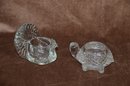 (#20) Avon Glass Tea Light Holders Turkey And Turtle