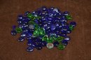(#30) Decorative Glass Blue And Green Stones Beads