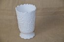 (#155) Vintage Milk Glass Vase Grapevine Pattern 6'H