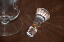 (#34) Glass Liquor Wine Decanter Gold Rim On Stopper 12.5'H