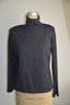 (#115LS) DONNA PARKER Charcoal Sweater With Detachable Shoulder Pads ,side Neck Sipper, Size S