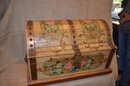 (#34) Vintage Hand Painted Storage Chest Trunk