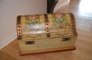 (#34) Vintage Hand Painted Storage Chest Trunk