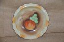 (#101) Hand Painted Decorative Plate ~ Chandelier Glass Prism Pieces