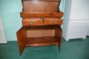 Vintage Wood Hutch Dry Sink With Drawers And Storage Cabinet Below