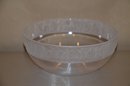 (#91) Crystal Glass Bowl Frosted Flower Border 10'