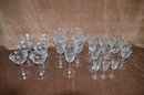 (#47) Etched Wine ~ Champagne ~ Cordial ~ Shot Glasses Lot Of 25 - See Details