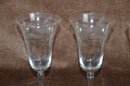 (#49) Etched 6oz. Wine Glasses Lot Of 7