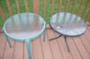 (#4) Outdoor Aluminum Round Side Tables Snack Tables