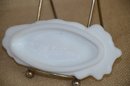 (#88) Avon White Milk Glass Hand Soap Dish 5.5'