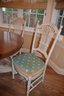 48 Inch Round Wood Kitchen Table AND 4 Rushed Seated Chairs ( No Leave)