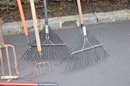 (#19) Assorted Garden Tools ( Rakes, Shovels, Branch Cutter)