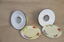 (#103) Ceramic Jar Candle Shade And Protective Table Plate 2 Sets