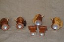 (#91) Miniature Wood Salt And Pepper Shakers Assorted 3 Sets - Shippable