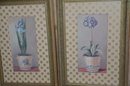 (#123) Framed Decorative Pictures Robert Grace Floral Print Pair Of 10x15