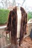 Vintage Faux Brown Fur Coat Size Approx. Medium - Inside Liner Ripped At The Seam