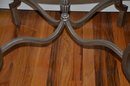 Silver Gold Iron Base Glass Top End Table ( Matching Coffee Table & Entrance Table On Auction )