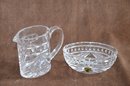 (#143) Waterford Crystal Set Of Oval Sugar And Creamer Pitcher - See Details