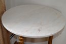 Marble Top Gold Table Base Side Accent Table