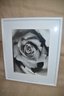 (#130) Framed Photography Picture Of Rose Close Up (frame Was Painted)