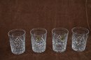 (#149) Waterford Crystal Lismore Old Fashion Scotch Whiskey 12oz Tumbler Set Of 4 Glasses 4.75'H