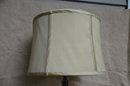 (#7HH) Metal Espresso Table Lamp With Silk Shade 30'H