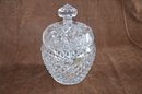 (#158) Poland Polonia Lead Cut Crystal Covered Jar Vase Candy Dish 10'H