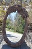 (#1) Oval Wood Frame Mirror
