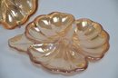 (#81) Pair Of Vintage Marigold Iridescent Carnival Glass Candy Dish 6'