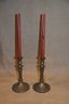 (#3) Italy Brass Candle Stick Holders 7.5'H