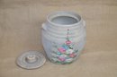 (#7) Pottery Covered Cookie Jar Unmarked