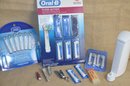 (#142) Oral B Electric Toothbrush Stand / Charger ONLY With Extra Toothbrushes In Packages